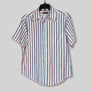 Vanopress 417 Van Heuse Button Down Shirt Stripe Hipster V-Taper Multicolor M 17